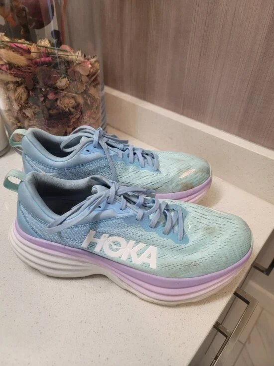 Hoka Bondi 8 Women's Running Shoes Blue 10 B EUC - Picture 4 of 9